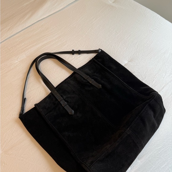 Zara Handbags - Zara Black Suede Hobo Tote